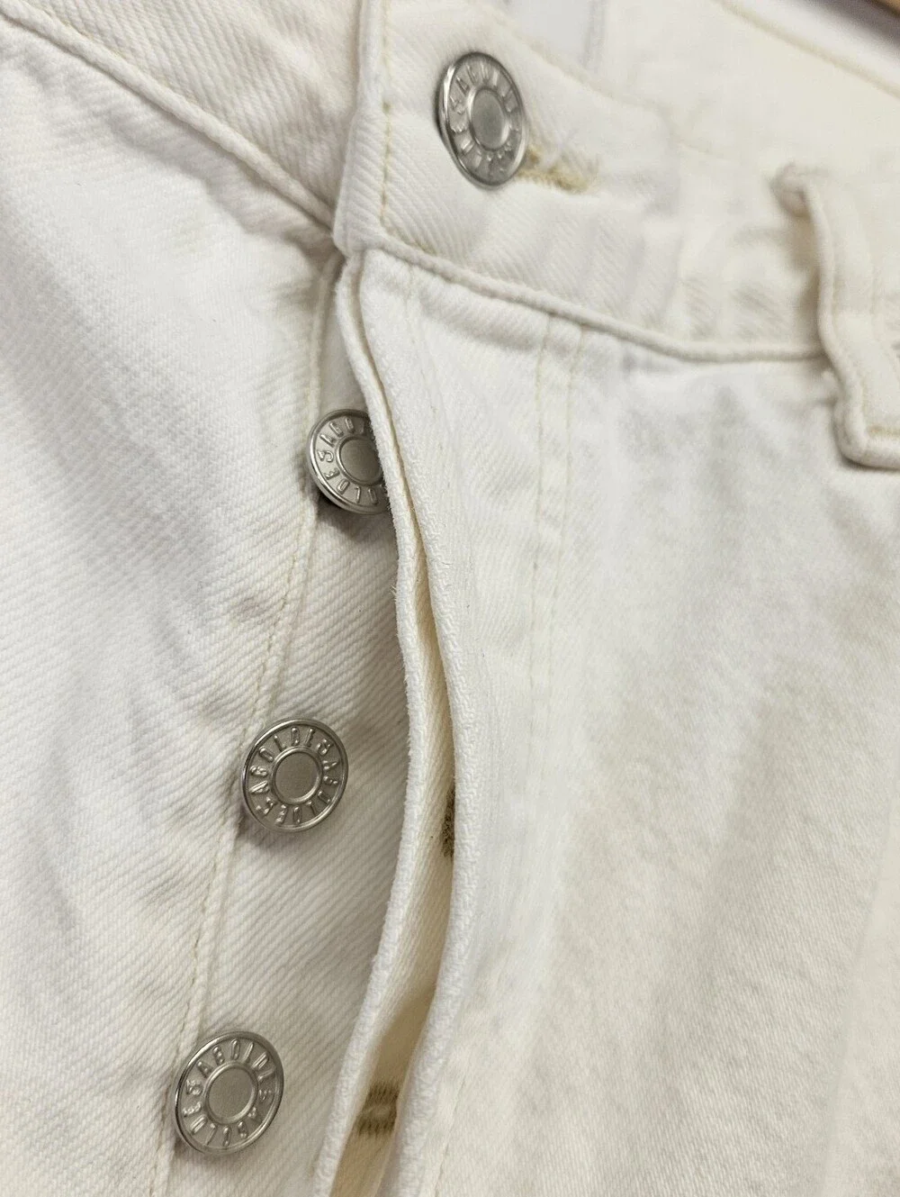Agolde Jeans Women’s Size 30 Button  Fly Straight High Rise White Denim Jeans
